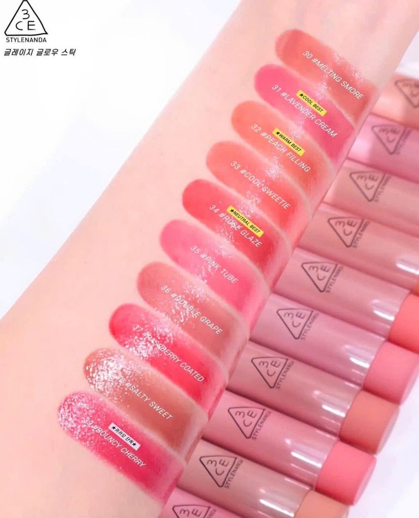 Son Dưỡng Dạng Thỏi 3ce Glazy Lip Glow NEW 2025