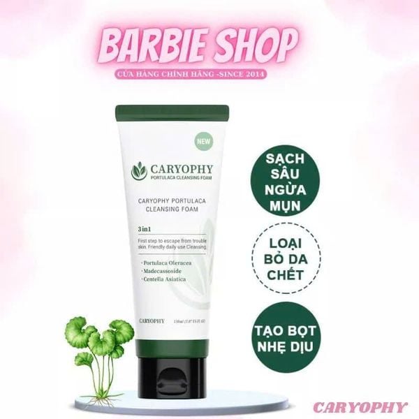 Sữa Rửa Mặt Ngăn Ngừa Mụn Giảm Thâm Caryophy Portulaca Cleansing Foam 150ml