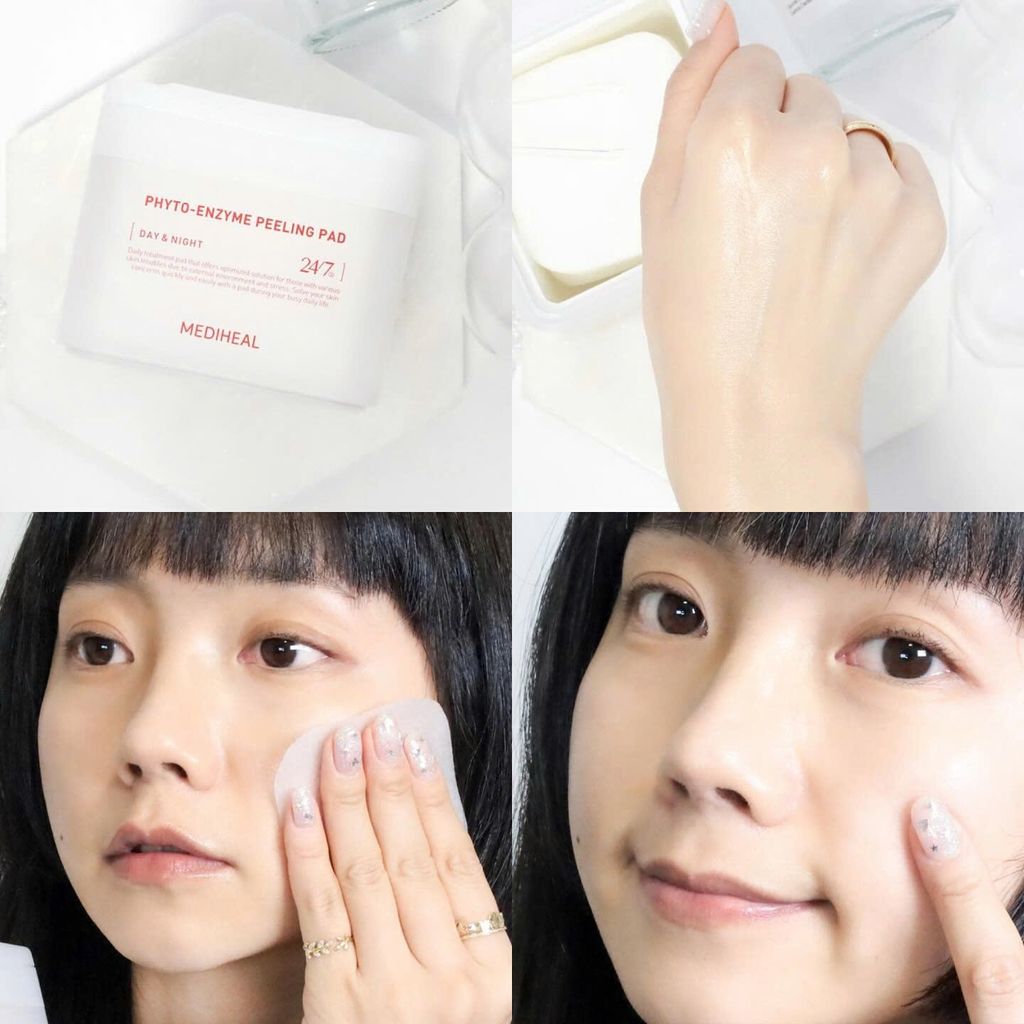 Nước Hoa Hồng Dạng Miếng Toner Pad Mediheal Làm Dịu/ Cấp Ẩm/ Làm Sáng Da/ Tẩy Tế Bào Chết 100 pad