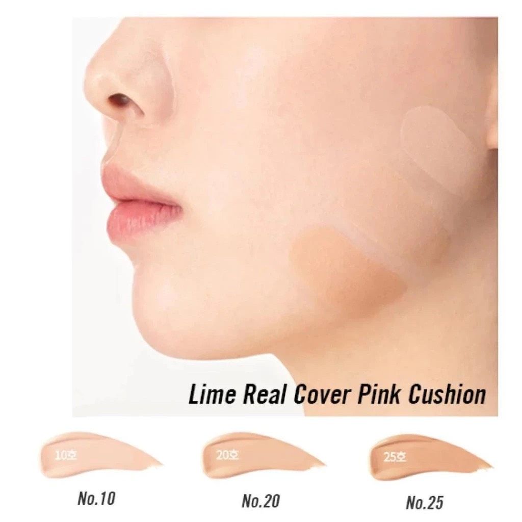 Phấn Nước Kiềm Dầu Che Phủ Hoàn Hảo LIME Real Cover Pink Cushion SPF 50+/PA+++ 20g