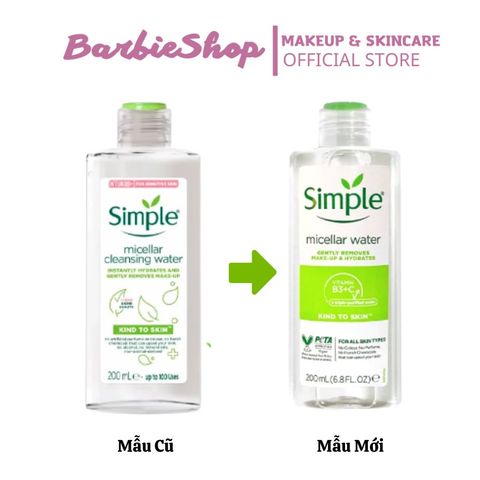 [Mẫu Mới] Nước Tẩy Trang Lành Tính Simple Kind To Skin Micellar Cleansing Water 200ml