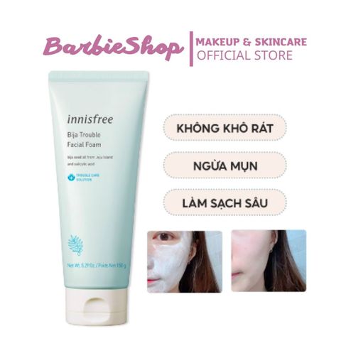 Sữa Rửa Mặt Dành Cho Da Mụn Bija Innisfree Bija Trouble Facial Foam 150g