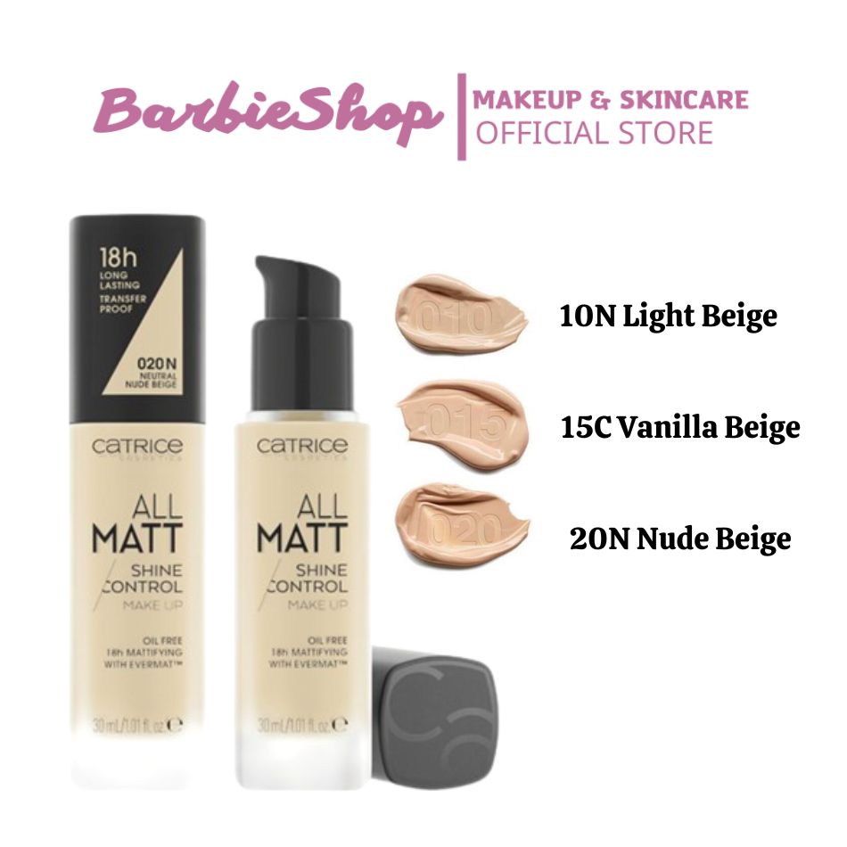 MẪU MỚI Catrice Barbieshop 20N( 15C MỚI 10N Kem Make Up Control Shine 30 Nền ) Nền Matt Make 18H ) All All Catrice Kem Matt MẪU 30ml Plus Plus 18H – Shine Control Up