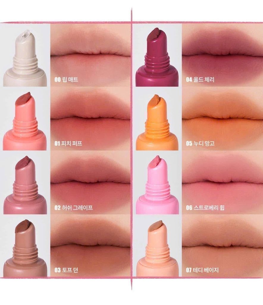 Son kem bùn Romand Color Lip Matte dạng tuýp (NEW)