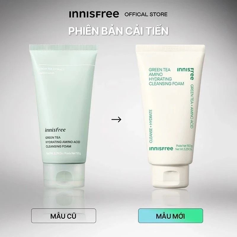 Sữa Rửa Mặt Innisfree Green Tea Hydrating Amino Acid -  Bija Trouble - Volcanic Pore BHA Cleansing Foam 150g