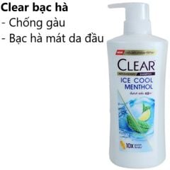 Dầu Gội Clear men 410ml & Clear Bạc hà 400ml Thái Lan