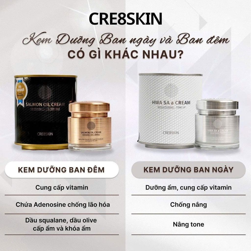Kem Dưỡng Trắng Da Cá Hồi Salmon Oil / HWA SA A CREAM Brightening Tone Up - CRE8SKIN 80g