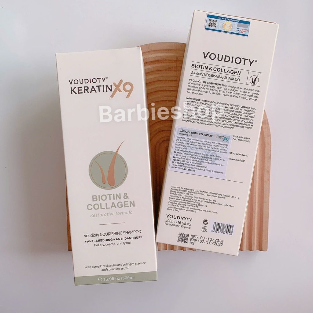 Bộ Dầu Gội Xả Voudioty Keratin X9 Biotin & Collagen 500ml -1000ml