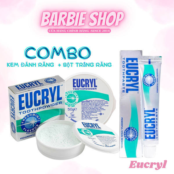 Kem Đánh Răng Làm Trắng Răng Eucryl Toothpaste 62g - Bột Trắng Răng Eucryl