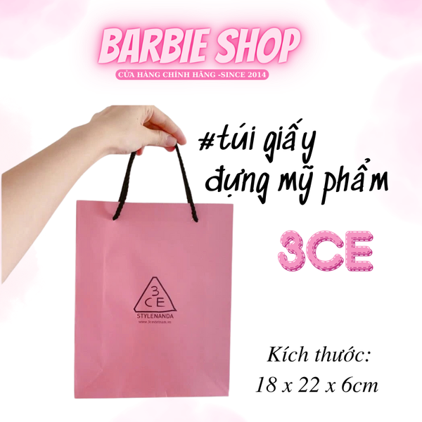 Túi Giấy Đựng Mỹ Phẩm 3ce Hồng 24x19x6