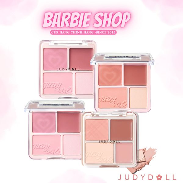 Phấn Má Hồng Và Phấn Bắt Sáng 4 Ô Judydoll Blush Highlighter Palette 9g