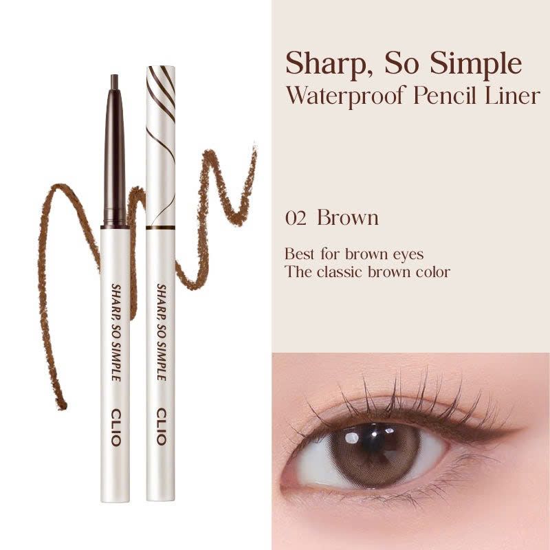 Kẻ Mắt Dạng Sáp Clio Sharp, So Simple Waterproof Pencil Liner (Màu Đen + Màu Nâu)