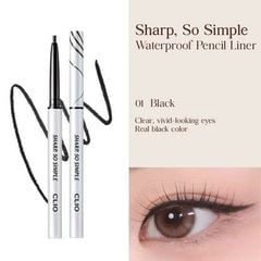 Kẻ Mắt Dạng Sáp Clio Sharp, So Simple Waterproof Pencil Liner (Màu Đen + Màu Nâu)