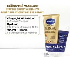 Sữa Dưỡng Thể 300ml Vaseline 4X - 10X - 50X - 70X - Viên Kích Sáng Da Alpha Arbutin 3plus Ngày - Đêm