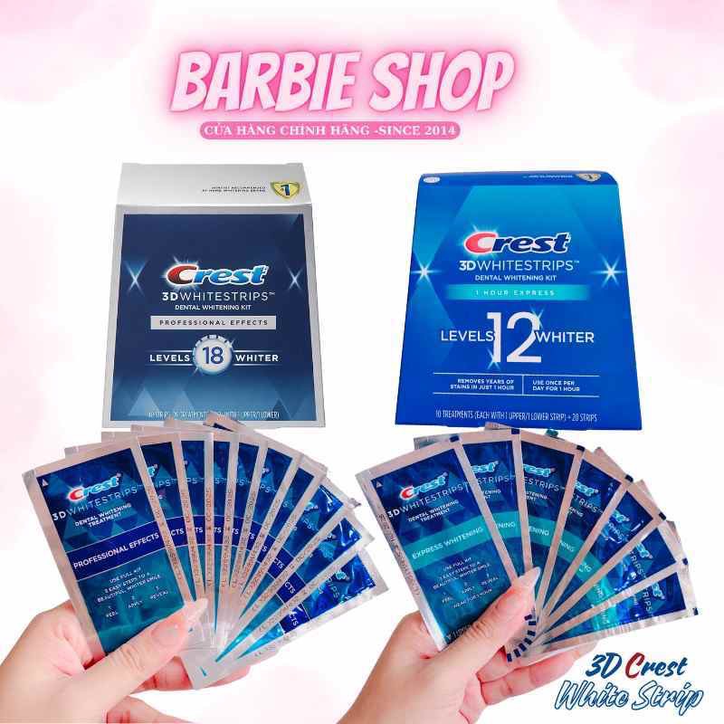 Liệu Trình Miếng Dán Trắng Răng Crest 3D Cấp Tốc - 1 Hour White - Supreme - Professional Gói Lẻ