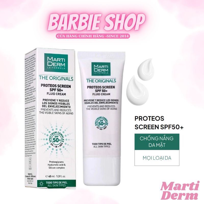 Kem Chống Nắng Bảo Vệ Da MartiDerm The Originals Proteos Screen SPF50+ Fluid Cream 40ml
