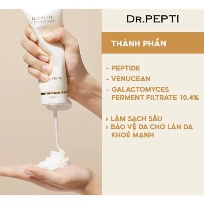 Sữa Rửa Mặt Dr.Pepti Galacto Cleansing Foam Giúp Dưỡng Ẩm 110ml