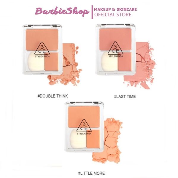 [Mẫu Mới] Má Hồng 3CE Blush Blusher + Kèm Cọ (Double Think + Last Time + Little More)