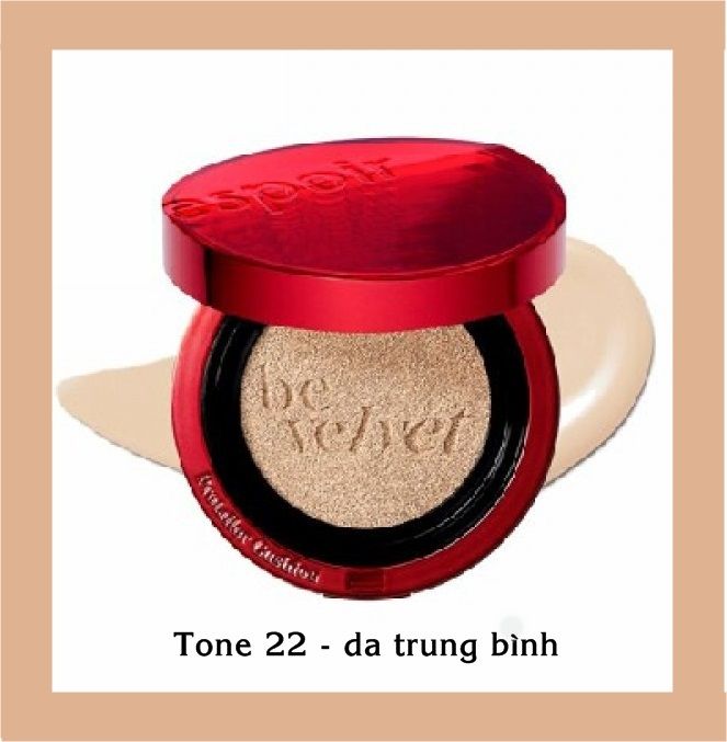 Phấn Nước Che Phủ Hoàn Hảo Espoir Pro Tailor Be Velvet Cover Cushion SPF 34 PA++ (Kèm lõi + Túi)