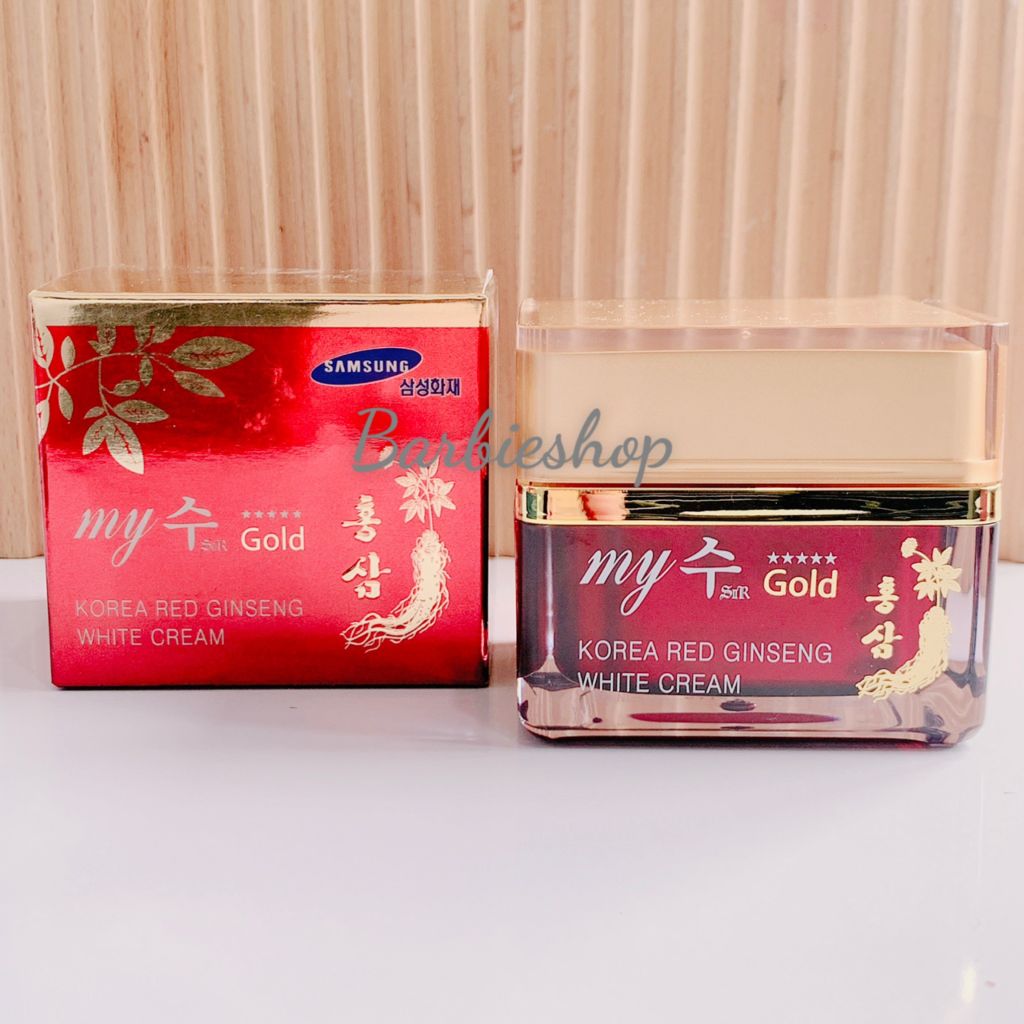 Kem Sâm Ngăn Ngừa Lão Hóa Làm Sáng Da My Gold Korea Red Ginseng Aqua Wrinkle & Whitening Cream 50ml