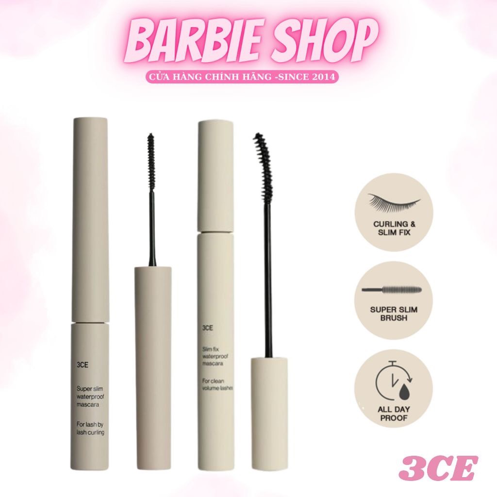Mascara 3CE Super Slim Waterproof - BLACK