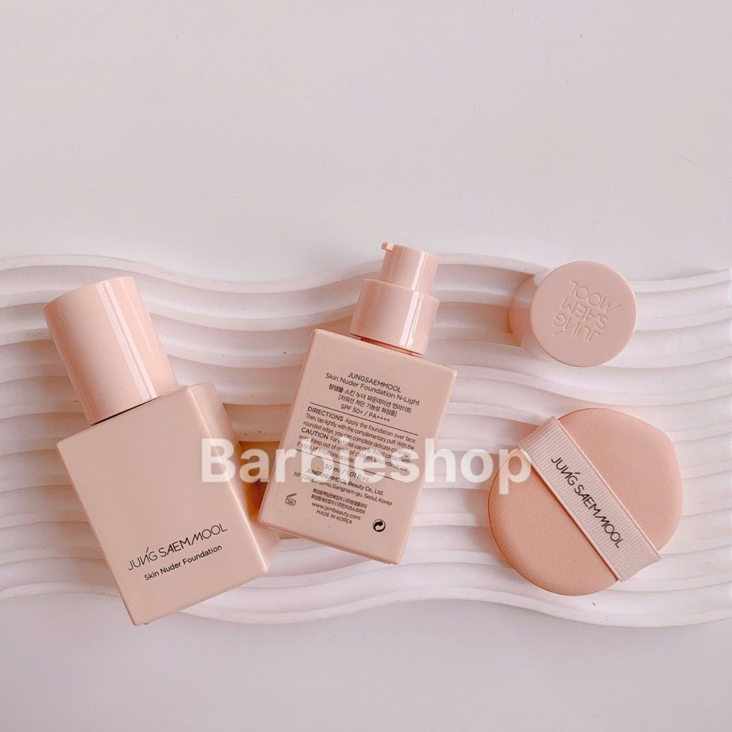 Kem Nền Jung Saem Mool Skin Nuder Foundation SPF 50+ PA++++ 30ml - Kèm Bông Mút