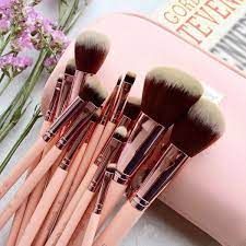 Bộ Cọ Trang Điểm BH Cosmetic Chic Brush Set With Bag 14 Cây - cọ túi hồng