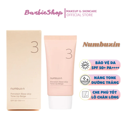 Kem Chống Nắng Numbuzin Porcelain Base- Skip Tone Up Beige 50ml