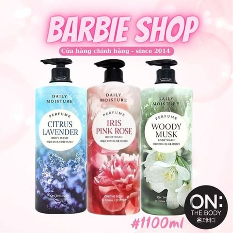 Sữa Tắm  On The Body Daily Moisture 1100ml Dưỡng Ẩm Hương  Nước Hoa (Woody Musk, Iris Pink Rose,Citrus Lavender)