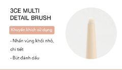 Cọ Vẽ Bọng Mắt 3CE Multi Detail Brush - Trắng Trong Suốt