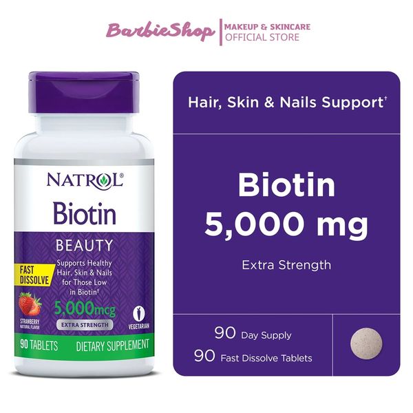 TPCN Thuốc Chống Rụng Tóc Biotin 10.000mcg Natrol Của Mỹ