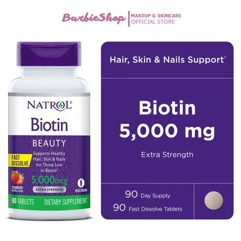 TPCN Thuốc Chống Rụng Tóc Biotin 10.000mcg Natrol Của Mỹ