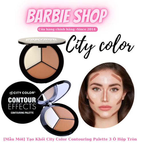 [Mẫu Mới] Tạo Khối City Color Contouring Palette 3 Ô Hộp Tròn