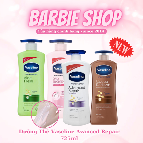 Dưỡng Thể Vaseline 725ML Mẫu Mới Vòi Xanh (Đủ Màu)