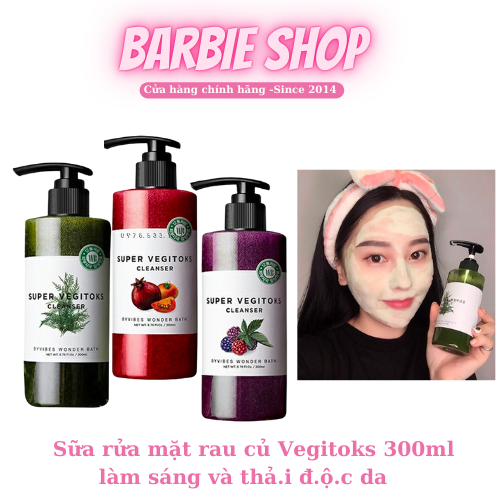 [Mẫu Mới Nhất] Sữa Rửa Mặt Vegitoks Rau Củ Thải Độc Hoa Quả - 300ml