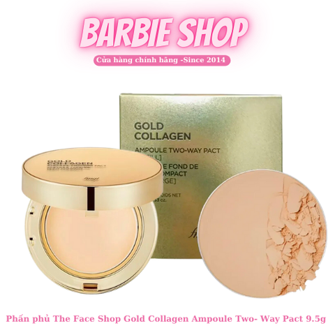 [Mẫu Mới] Phấn Phủ Nén The Face Shop Gold Collagen Ampoule Two-way Pact 9.5g