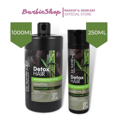 Dầu Gội Detox Tóc Và Da Đầu Chiết Xuất Than Tre Hoạt Tính Dr. Sante Detox Hair 250ml - 1000ml