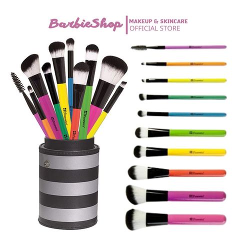 Bộ Cọ Trang Điểm BH Cosmetics Pop Art Brush Set 10 cây - cọ ống đen trắng