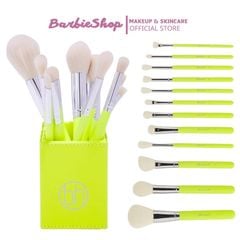 Bộ Cọ Trang Điểm BH Cosmetics Color Festival Brush Set With Angled Brush Holder 12 Cây - cọ ống xanh chuối