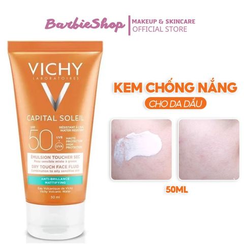 Kem Chống Nắng Cho Da Dầu, Không Nhờn Rít Vichy Capital Soleil Emulsion Toucher Anti Shine