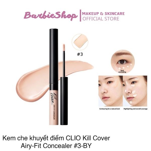 Che Khuyết Điểm Clio Kill Cover Airy Fit ConCealern - Tone 2 BP, Tone 3 BY, Tone 4 BO