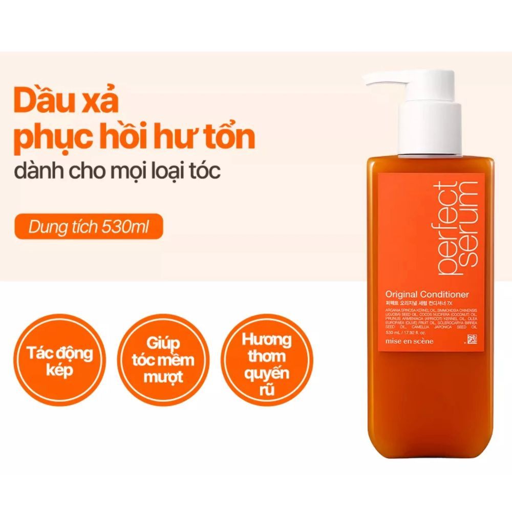 Dầu Gội & Dầu Xả Phục Hồi Tóc Miseen Scene Perfect Serum Hàn Quốc 680ML (Hồng , Đỏ, Cam)