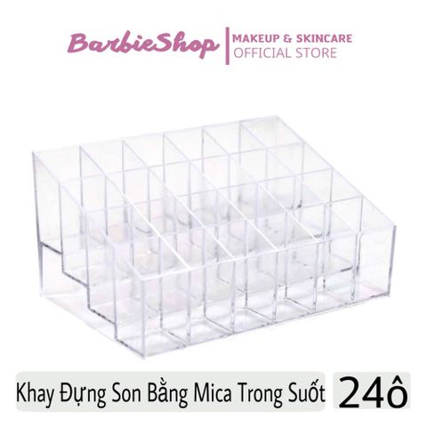 Khay Đựng Son 24 ô Bằng Mica Trong Suốt Bền