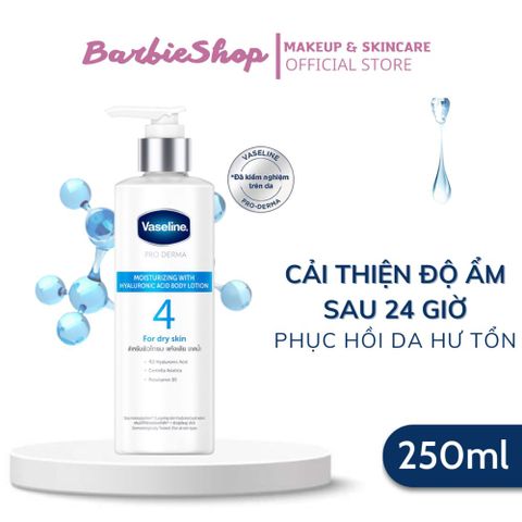 Sữa Dưỡng Thể Vaseline Cấp Ẩm Pro Derma Moisturizing With Hyaluronic Acid Body Lotion 250ml