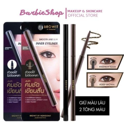 Kẻ Mắt Dạng Sáp Nongchat Smooth And Slim Inner Eyeliner [(Nâu)- Vỏ Đỏ] - [(Đen) - Vỏ Tím]