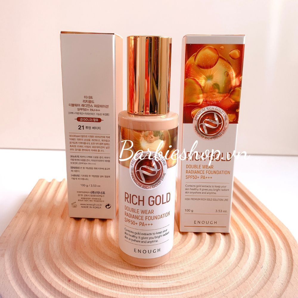 Kem Nền Enough Foundation 100ml Đủ Dòng (Ultra X10 Cover Up Collagen, Collagen Moisture SPF15, 8 Peptide Full Cover Perfect, Rich Gold Double Wear, Collagen 3 in 1 Whitening Moisture)