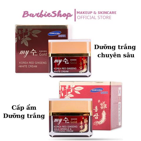 Kem Dưỡng Sâm Hàn Quốc My Gold Korea Red Ginseng White Cream, Aqua Wrinkle 50ml