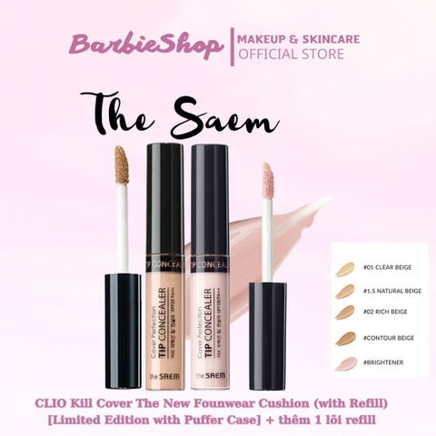 Kem Che Khuyết Điểm Có Chống Nắng The Saem Cover Perfection Tip Concealer SPF28/PA++ 6.5g