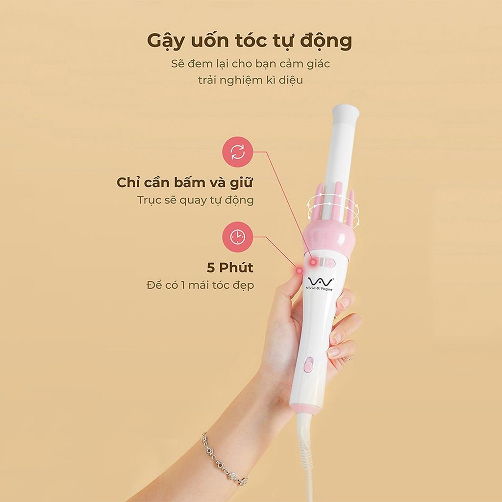 Máy Uốn Tóc Xoăn Tự Động Đa Năng Vivid 360