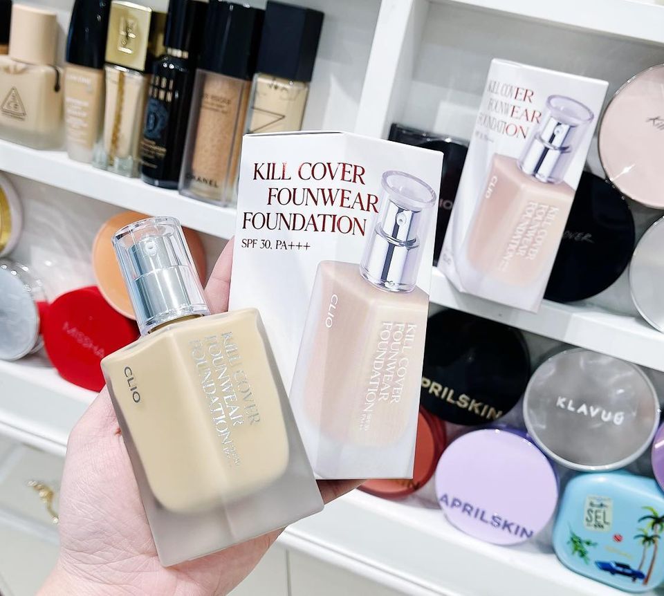 Kem Nền Clio Kill Cover Founwear / HIGH Glow Foundation SPF30 38g / Clio The Original 35ml